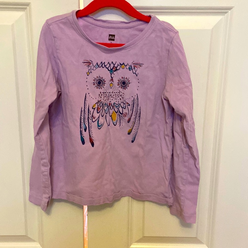 Purple Owl long sleeve tee